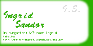 ingrid sandor business card